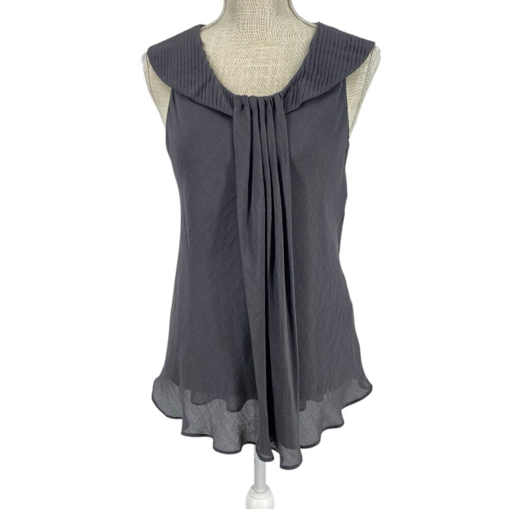 Lapis Sleeveless Light Weight Flowy Gray Blouse Sz M​​​​​​